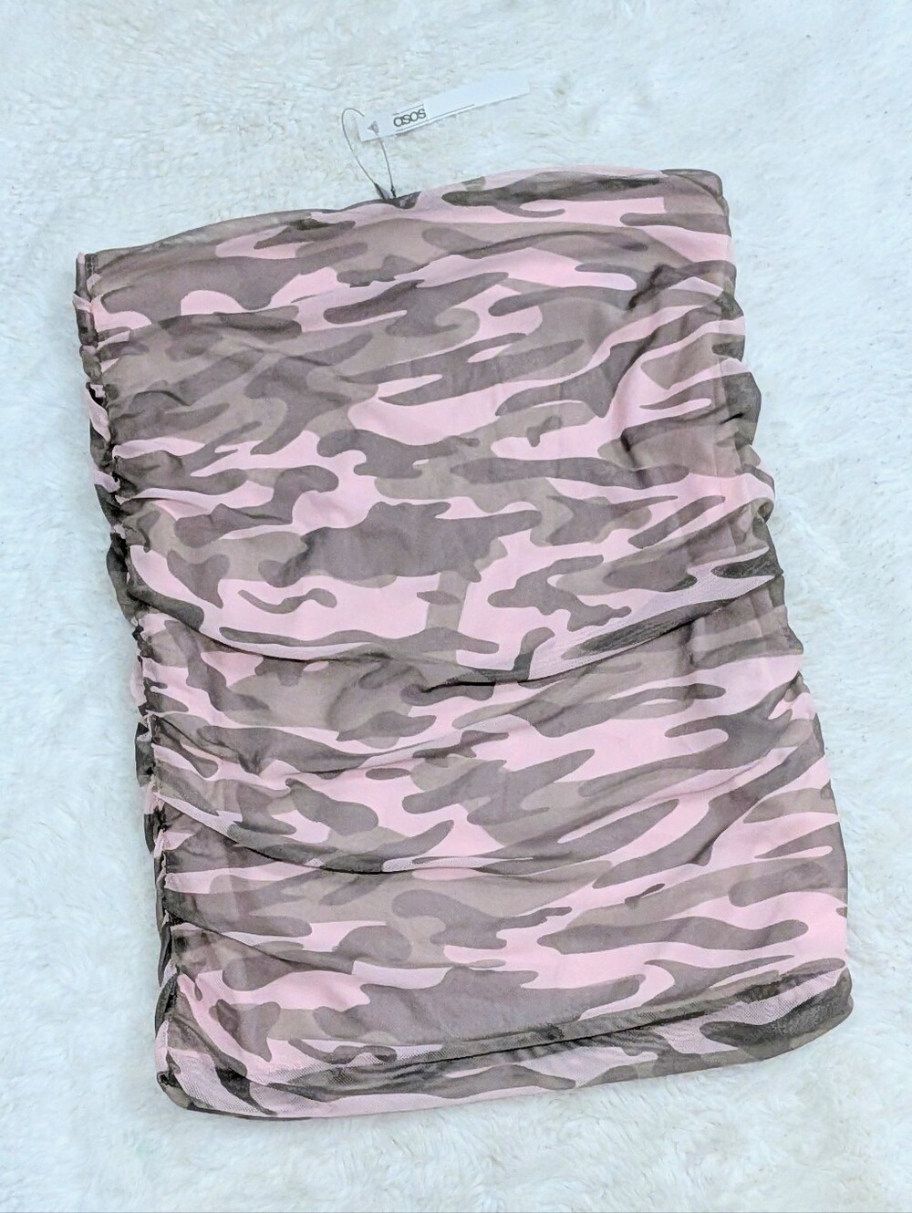 Y2K 🩷 Baby Pink Camo Tube Top
